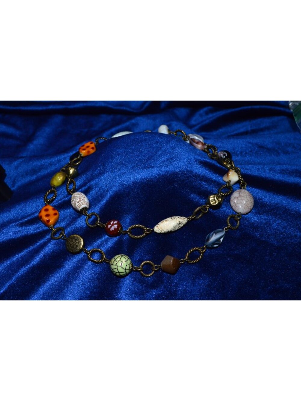 Eclectic Multi Pattern Beaded Necklace Chunky Whimsical Y2K Chain Cottagecore